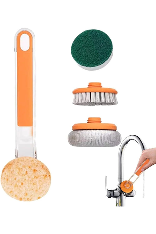 5 Parça Mutfak Bulaşık Temizlik Seti - Bulaşık Süngeri , Tel , Fırça Ve Kazıyıcı Bir Arada