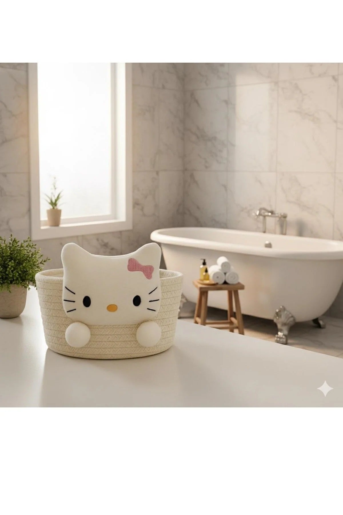 Çok Amaçlı Hasır Sepet-Havlu Sepeti